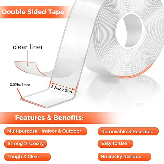 Nano Double Sided Tape,Multipurpose Strong Mounting Tape