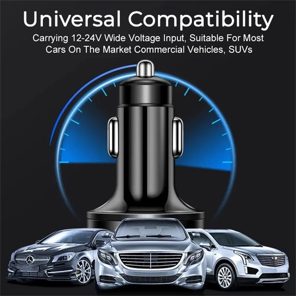 6 Port USB Car Charger Adaptor with Voltmeter