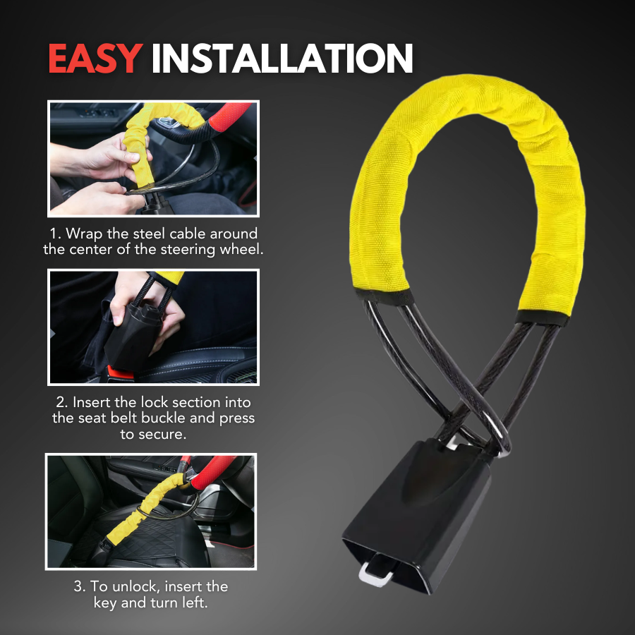 Heavy Duty Anti-Theft Steering Wheel Lock