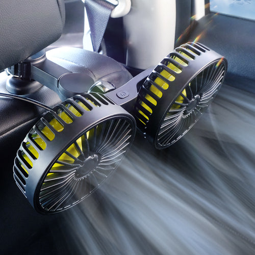 Dual Head USB Car Cooling Fans for Backseat