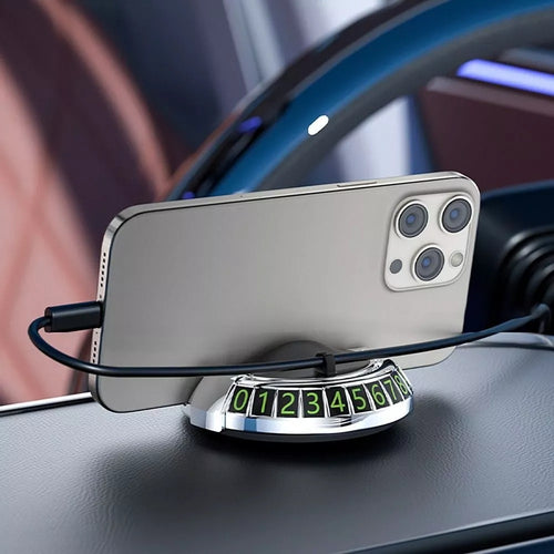 2 in 1 Temporary Parking Number Plate Phone Bracket For Car Use