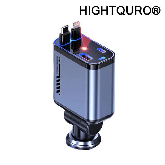 HIGHTQURO® 2025🆕 4 in 1 Retractable Car Charger with Starry Lights