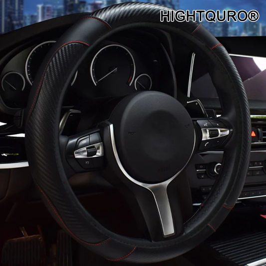 HIGHTQURO® Microfiber Leather Steering Wheel Cover (Universal 15 inch)